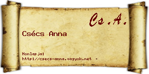 Csécs Anna névjegykártya