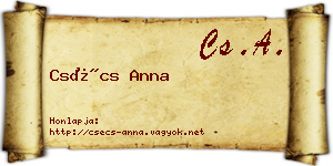 Csécs Anna névjegykártya